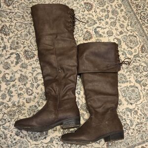Dream Pairs Brown Over the Knee Boots with Slouchy Design